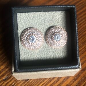 Anthropologie Pave Disk Posts - 14k Rose Gold over Sterling Silver
